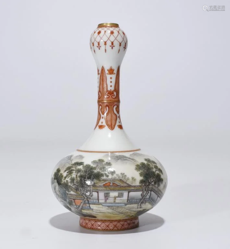 Chinese Famille Rose Porcelain Vase,Mark