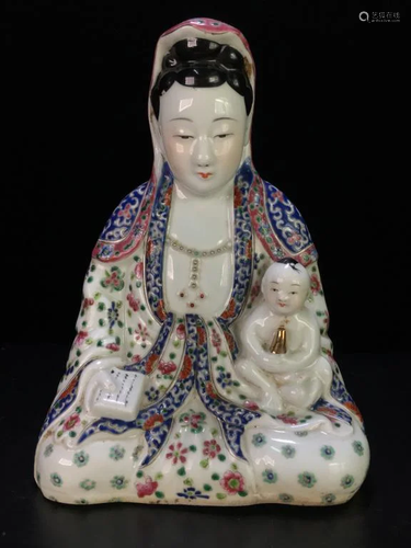 Chinese Famille Rose Porcelain Guanyin