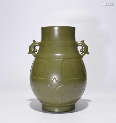 Chinese Green Glazed Porcelain Vase,Mark