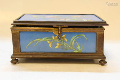 European Cloisonne Style Porcelain Box