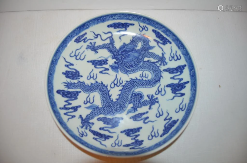 Chinese white and blue porcelain plate