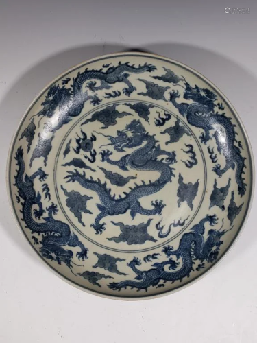 Chinese Blue and White Porcelain Plate