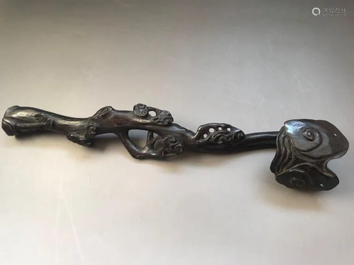 Qing Chinese Zitan Wood Ruyi Scepter