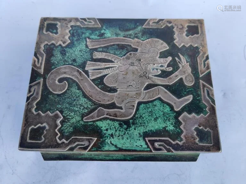 Indonesia Silver on Bronze Box