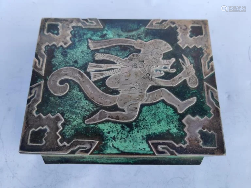 Indonesia Silver on Bronze Box