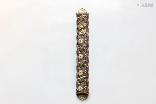 Russian Enamel on Silver Mezuzah Case,reproduction