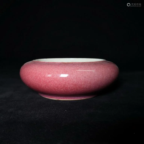 Chinese Red Glazed Porcelain Washer