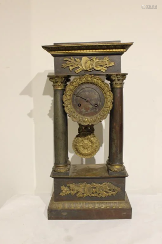 Empire Style Black Marble adn Doral Bronze Clock