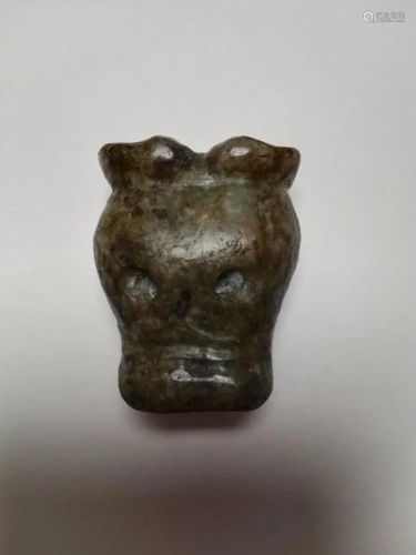 Chinese Archaic Jade Cow Head