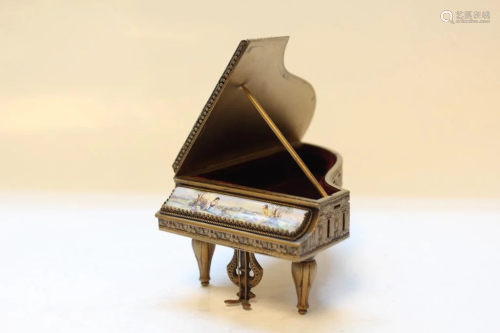 Vienna Enamel Miniature Piano ,cir 1900
