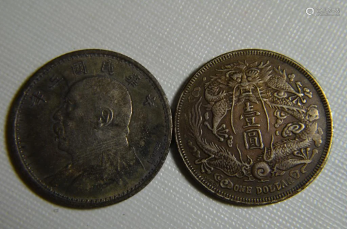 TWO CHINESE OLD COINS