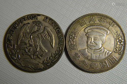 TWO CHINESE OLD COINS