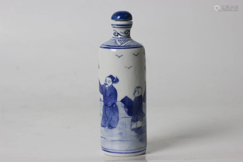 Chinese Blue and White Porcelain Snuff Bottle