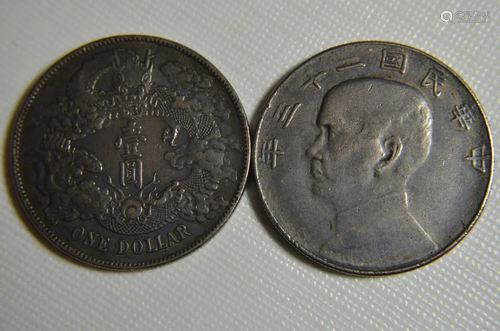 TWO CHINESE OLD COINS