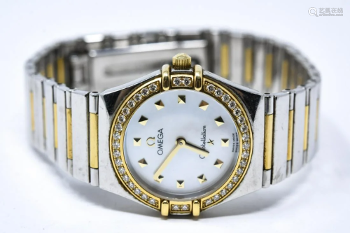 Omega Ladies Watch w Diamond Set Bezel