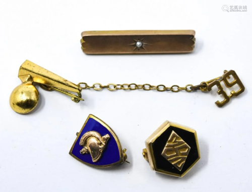 Collection of Vintage 10kt & 14kt Gold Pins