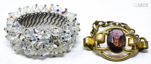 Two Vintage Costume Jewelry Bracelets