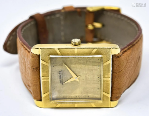 Estate Hermes 18kt Yellow Gold Watch