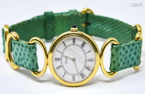 Estate Piaget 18kt Yellow Gold & Sapphire Watch