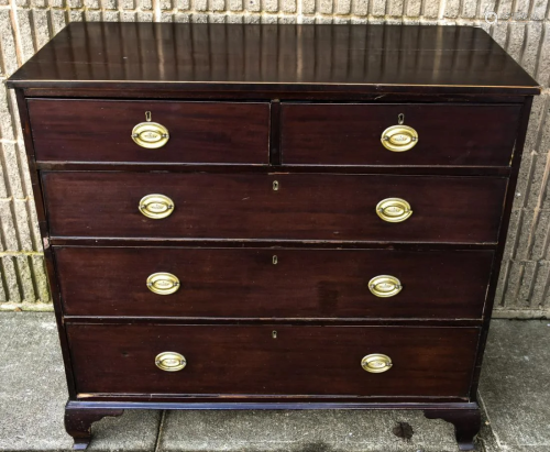 Antique Hepplewhite Mahogany 5 Drawer Dresser