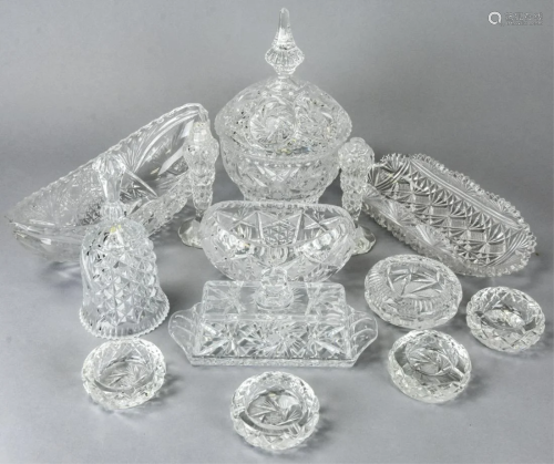 Collection of Brilliant Cut Glass Table Top Pieces