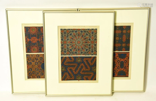 3 Owen Jones Moresque #4 Framed Lithographs