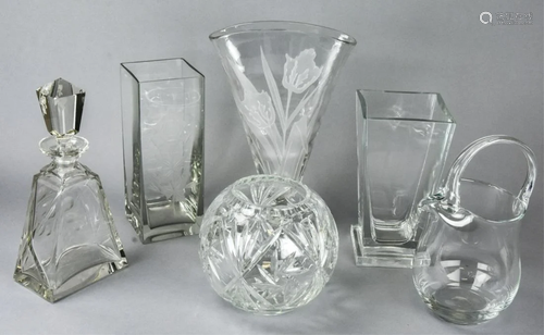 Collection Etched Glass Tabletop Items