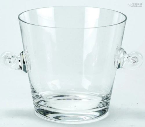 Tiffany & Co Crystal Ice Bucket Turned Handle