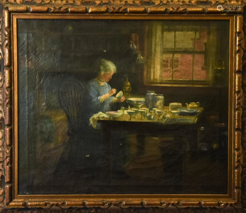 F. Chamberlain !9th C English Genre Oil Painting