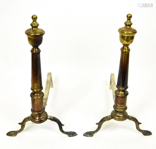 Pair Brass Andirons