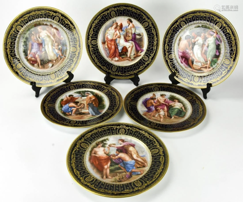 C.V. M. Porcelain Plates with Neo Classical Themes