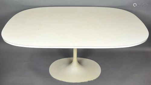 Mid Century Modern Tulip Form White Dining Table