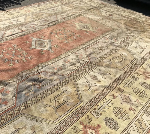 Antique Turkish Hand Knotted Palace Size Carpet