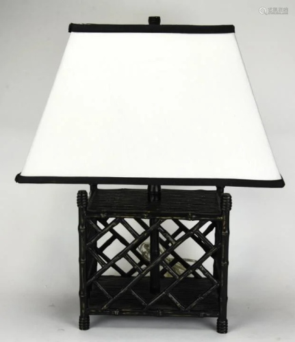 Chippendale Style Chinoisserie Faux Bamboo Lamp