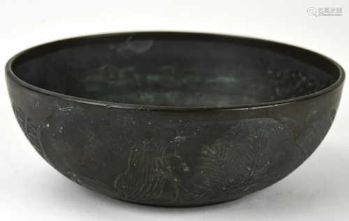 Antique Japanese Bronze Finger Bowl