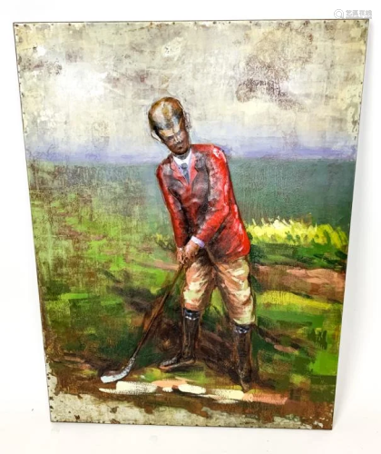 3-D Mixed Metal & Painted Wall Art Golfer