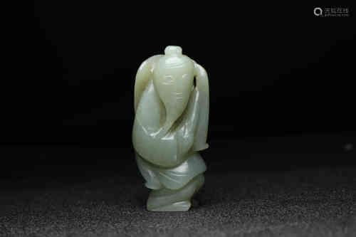 A Chinese Hetian Jade Kneeeling Figure