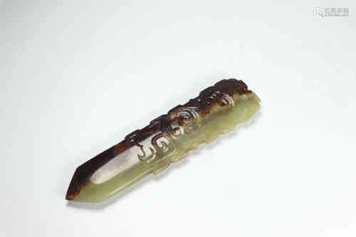 A Chinese Hetian Jade Sword Ornament