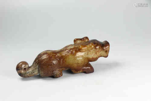 A Chinese Hetian Jade Tiger