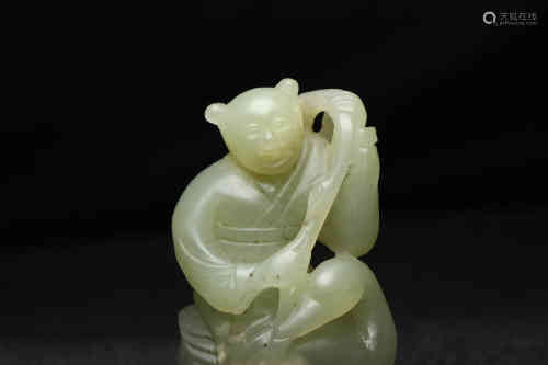 A Chinese Hetian Jade Hand-piece of Figure