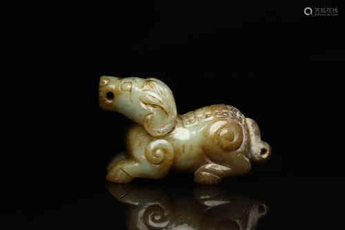 A Chinese Hetian Jade Goat