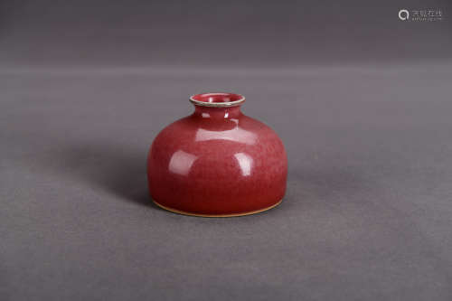 A Chinese Copper Red Porcelain Apple-shaped Zun