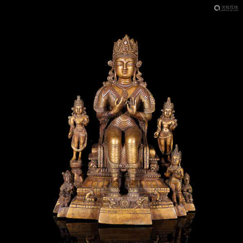 A Chinese Bronze Buddha Statue of Shakyamuni