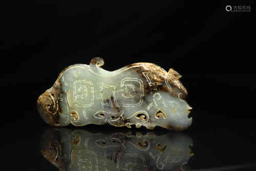 A Chinese Hetian Jade Beast