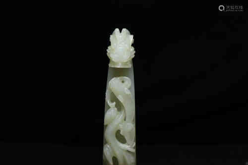A Chinese Hetian Jade Carving of Dragon