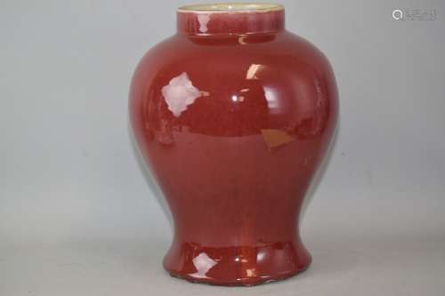 Large Qing Chinese Red Glaze Porcelain Jar