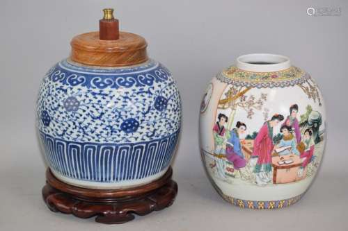 Two 19-20th C. Chinese Porcelain Jars