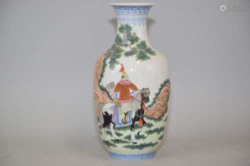 Chinese Famille Rose Egg Shell Porcelain Vase