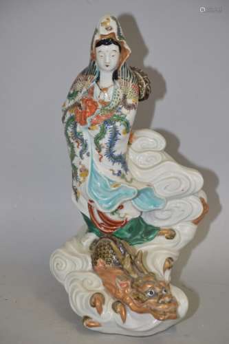 19th C. Japanese Famille Rose Guanyin Figure