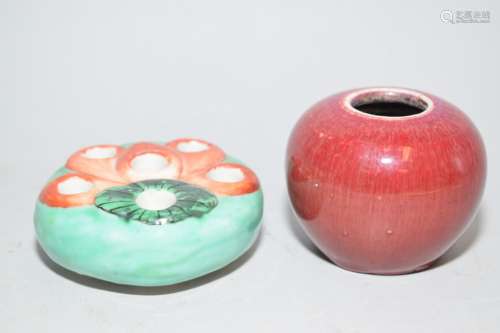 Two Chinese Porcelain Study Objects